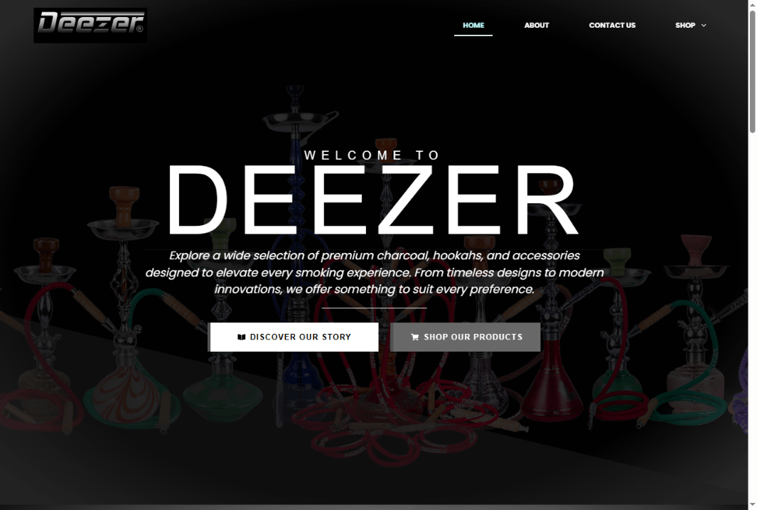 Deezer US website screenshot